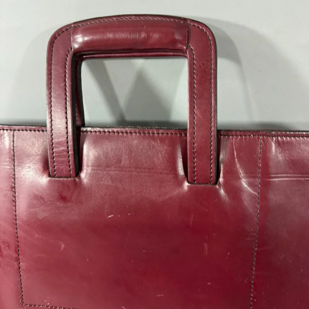Vintage Schlesinger Brother Burgundy Leather Briefcase